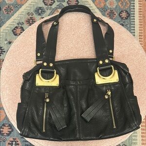 2/$30 Vintage B Makowsky Leather Handbag with Gold Hardware♥️